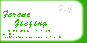 ferenc giefing business card